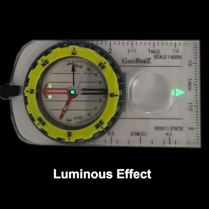 Map Baseplate Compass with Adjustable Declination Clinometer Magnifying