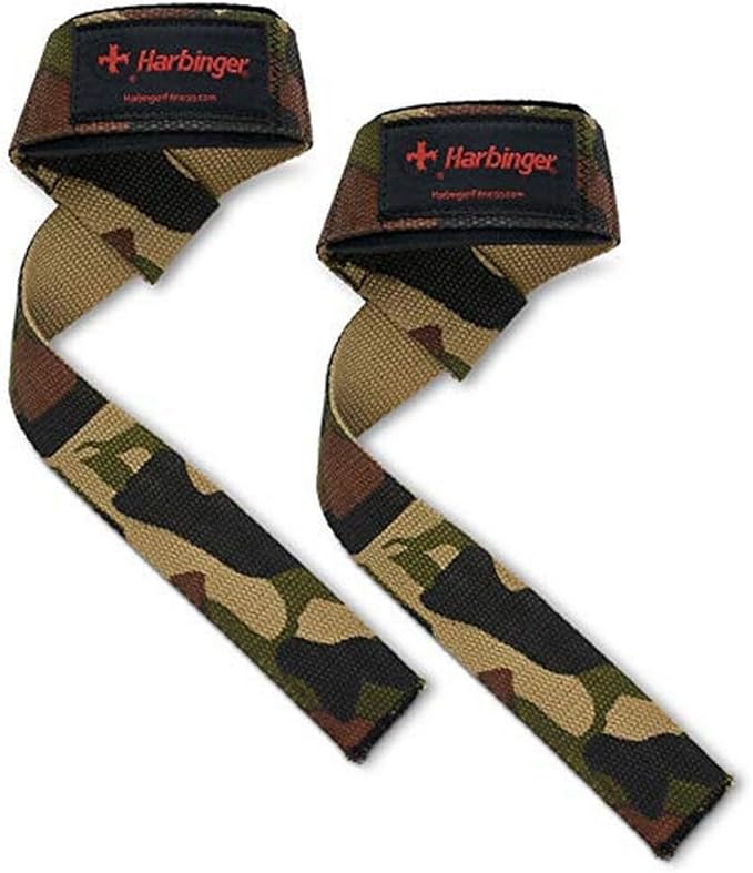 Harbinger Padded Cotton Lift Straps - Soft, Supportive Neotek Wrist Pads - 21.5" Length, 1.5" Width - Reinforced Edges & Heavy-duty Stitching - Cushions Wrists for Lifting Support