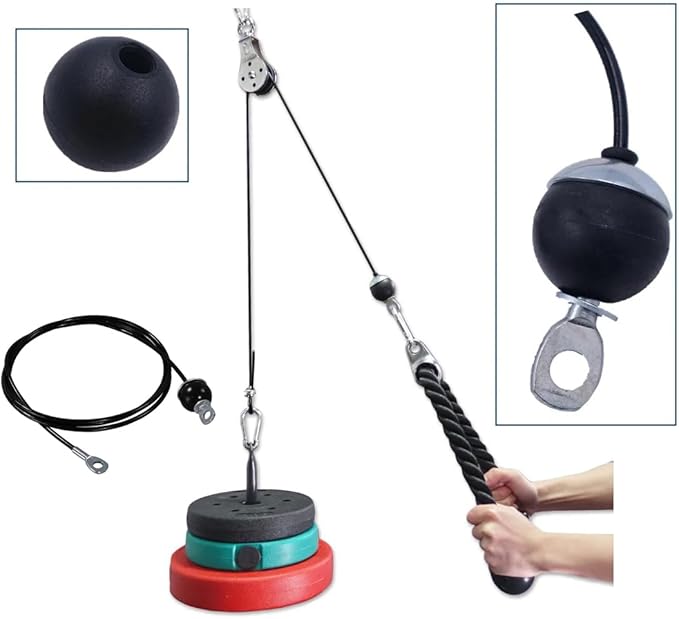 6 Pack Fitness Pulley Cable Ball Stopper Attachment Replacement Stop Balls Joint Parts for Gym Pulley Machine Equipment Wire Rope Exercise Components Repair