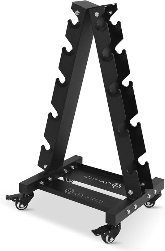 700LBS Weight Capacity Large Dumbbell Rack Stand, Premium Solid Steel A-Frame Dumbbell Rack with Optional Tray and Wheel, Weight Storage Organizer Rack for Dumbbell Set, Perfect for Home Gym Storage