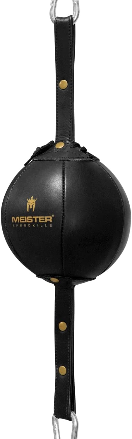 Meister SpeedKills Double-End Leather Speed Bag w/Bungees & Lightweight Latex Bladder