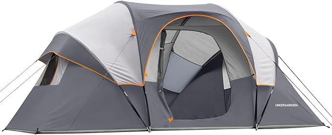 HIKERGARDEN 10 Person Camping Tent - Portable Easy Traveling-14'x11'x74in(H)