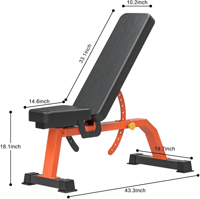 Adjustable Bench, Professional Weight Bench, Incline Flat Decline
