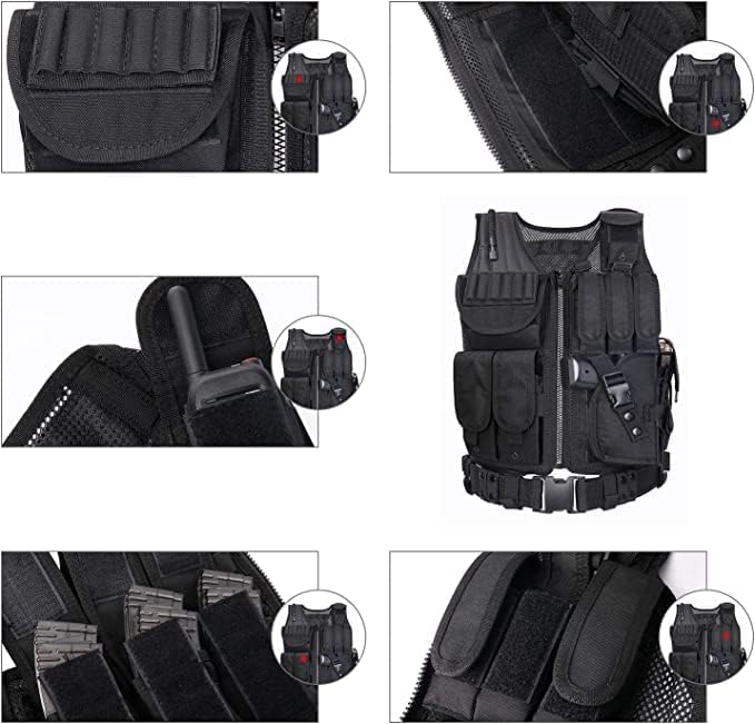 600D Tactical Airsoft Protective Vest for CS, Paintball Shooting