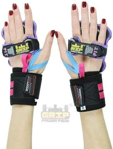 Grip Power Pads Wrist Wraps 2 Wraps for Weight Lifting Wrist Support Cotton Wraps Gym Bandage Straps for Men & Women Premium Quality & PRO Rubber