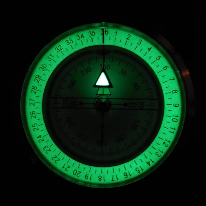 Military Compass with Fatwood Fire Starter for Backpacking