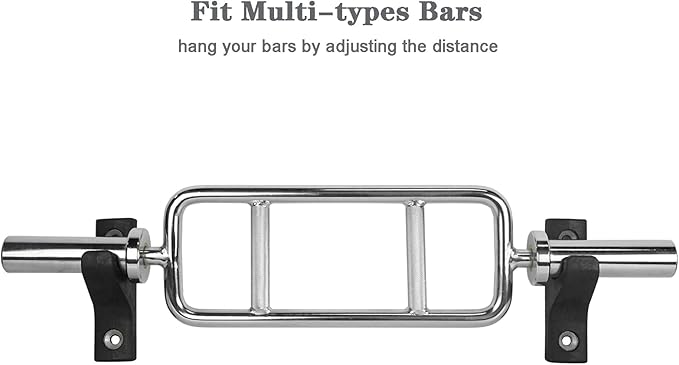 Luwint Wall Mounted Horizontal Barbell Holder, 1 Bar/2 Bars Storage Rack
