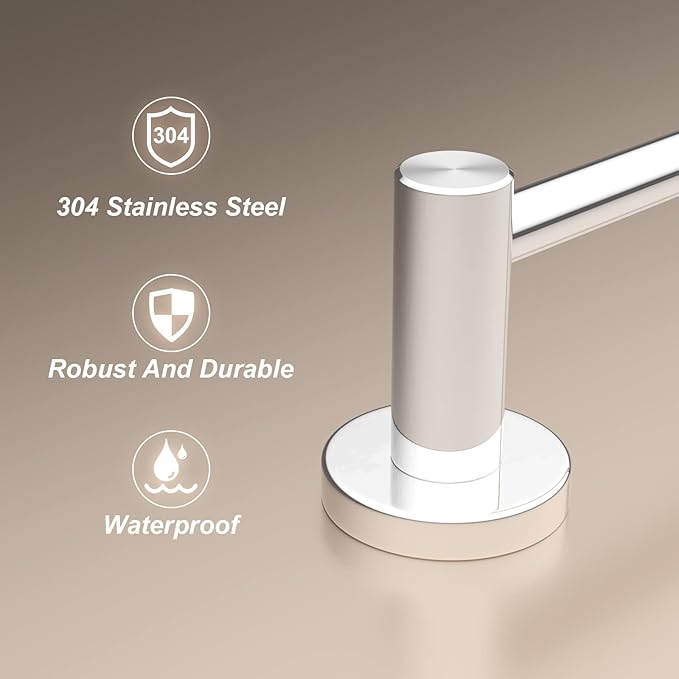 Adjustable Single Bath Towel Bar 16 to 27.6 Inch Kitchen,1" Tube