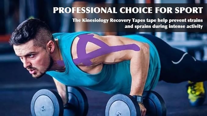 3 Rolls Kinesiology Tape,16ft Waterproof and Hypoallergenic Kinesiology Tape for Muscle Pain Relief,Joint Support and Tennis Football Sports Activities Tapes,Free-Cutting Elastic Athletic Tape
