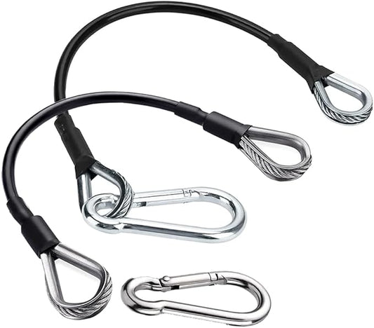 2pcs 10" Gym Extension Cable,Home Gym Machine Accessories Replacement with Carabiner, for LAT/Tricep Pull Down and Leg Extensions Machine