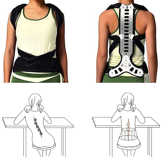 Adjustable Spine Posture Corrector For Back Support, Hunchback, Scoliosis, Kyphosis And Vertebral Compression Fractures For Children, Adults And Elderly (Blue-M)