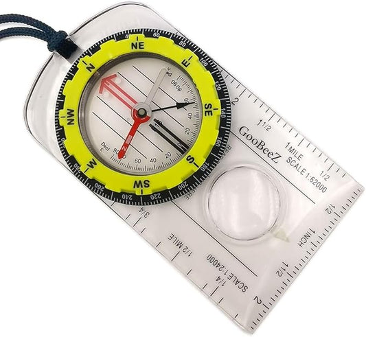 Map Baseplate Compass with Adjustable Declination Clinometer Magnifying