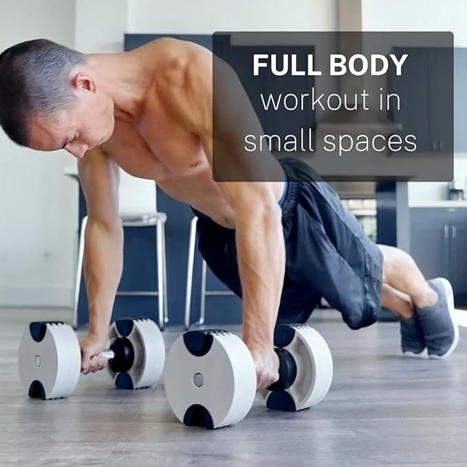 Adjustable Dumbbell (Single) by ROBURFLEX for Workout Strength Training Fitness Home Gym