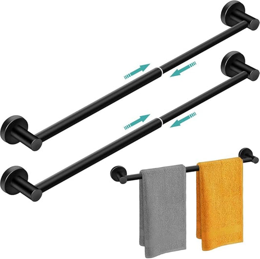 MGahyi Towel Racks for Bathroom-Adjustable Towel Holder(13.18inch-24inch) Sturdy Accessories(2Pcs,Black)