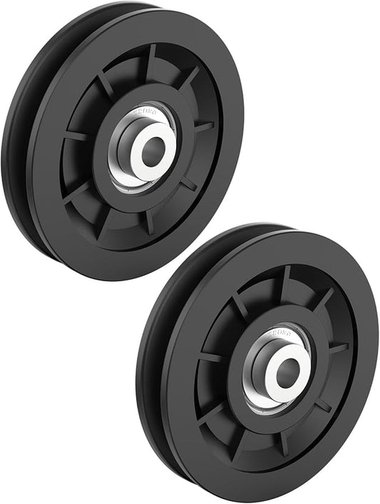 90mm/3.5" Universal Nylon Bearing Pulley-Wheel Replace for Home Gym Equipment Part Cable Machine, Wearproof Abration Bearing Wheel, Gym Equipment and Garage Door Pulley System