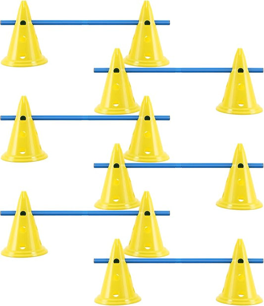 6 Sets Dog Agility Hurdle Cone Set Include 12 Agility 6 Agility