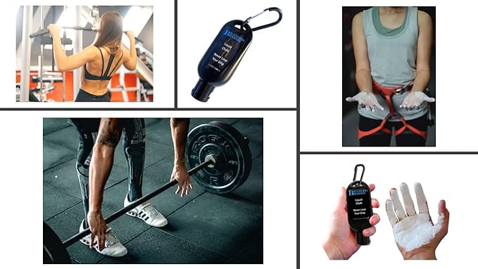 Liquid Chalk & Weightlifting Straps for Rock Climbing, Powerlifting, Cross Training, Mess Free Gym Approved, Dries Fast
