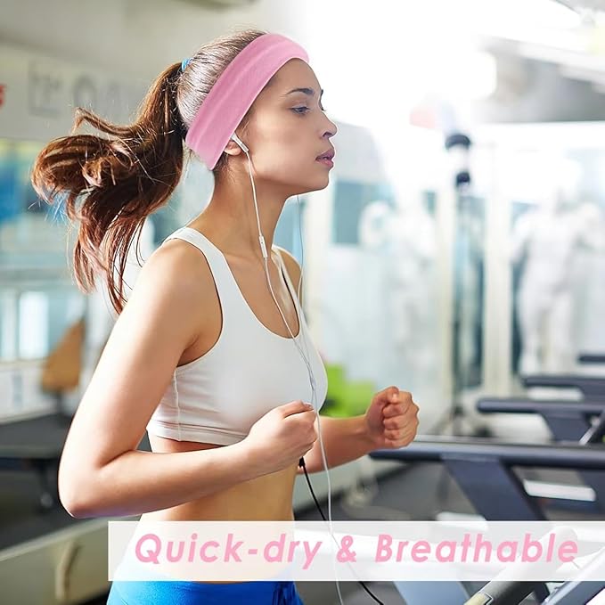 Headbands for Women 9Pcs, Cotton Like Headbands Women Men 2.5 inch Wide, Soft Sweat Wicking Stretchy Headband for Women Girls Sports Yoga Running