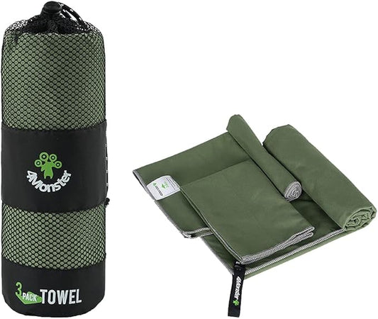 4Monster Camping Towels 3 Size at 1 Pack