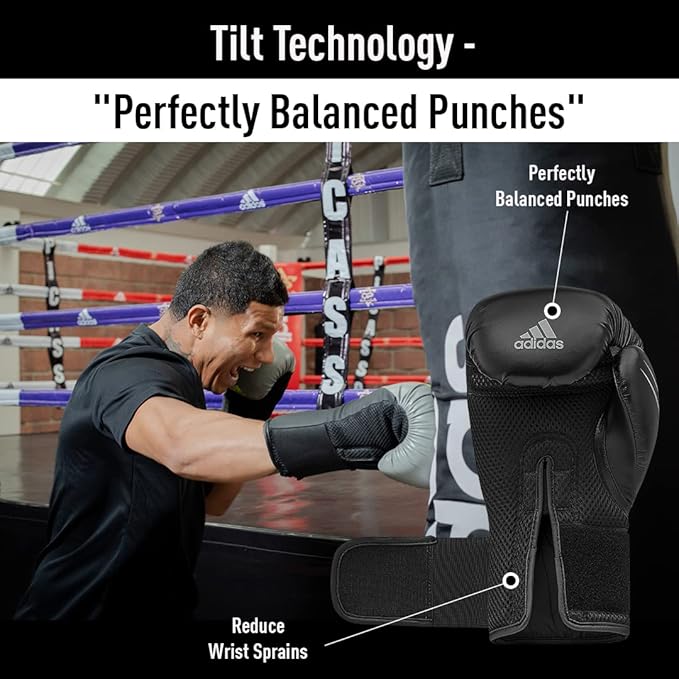 Adidas Speed TILT 150 Boxing Gloves - Training Boxing Gloves for Men & Women - Heavy Bag Gloves, Kickboxing Gloves, Punching Gloves for Fitness & MMA