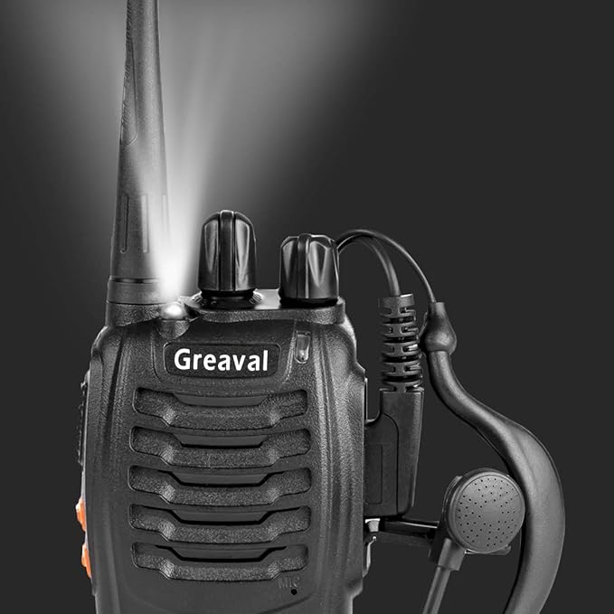 Long Range Walkie Talkies Rechargeable Two-Way Radios with Earpiece 16-Channel UHF 400-470MHz (Pack 6)