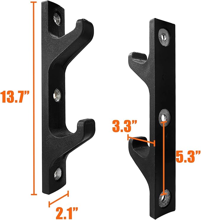 Luwint Wall Mounted Horizontal Barbell Holder, 1 Bar/2 Bars Storage Rack