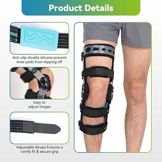 ACL Knee Brace for Ligament Injuries, Sports Injuries, Arthritis (OA) & Preventive Protection and Relief from Knee Joint Pain/Degeneration, fit Men & Women (M-Right)