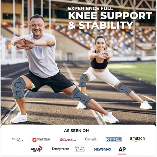 Modvel 2 Pack Knee Brace for Women & Men - Workout Knees Compression Sleeve for Knee Pain Relief Joint Support for ACL, Arthritis, Meniscus Tear Knees Brace for Sports, Rodilleras para Gym Fitness