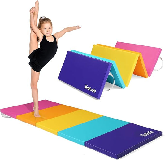 5 Folding Gymnastics Gym Exercise Aerobics Mat 1.5" Thick