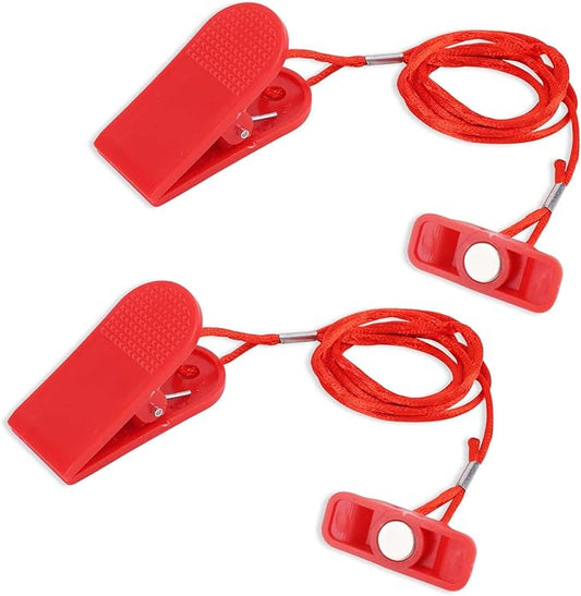 2pcs Treadmill Magnet Safety Key, 1,57x0,59in Magnetic Safety Switch Universal Treadmill Emergency Stop Magnet for Treadmills Running Machines (Rectangle)