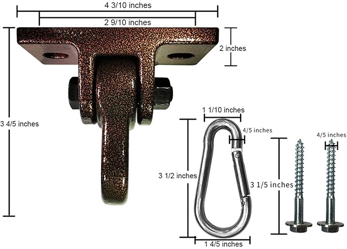 Heavy Duty Bronze Swing Hangers Screws Bolts Included 5000 lb (4 Pack)