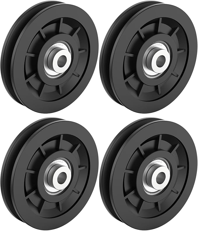 90mm/3.5" Universal Nylon Bearing Pulley-Wheel Replace for Home Gym Equipment Part Cable Machine, Wearproof Abration Bearing Wheel, Gym Equipment and Garage Door Pulley System