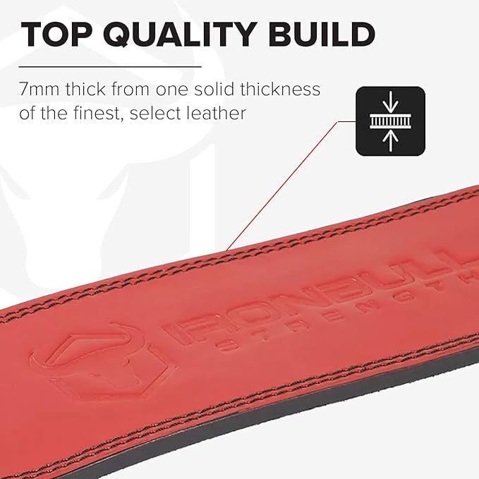 7mm Leather Weight Lifting Belt (IPF 4" to 2â€ Tapered