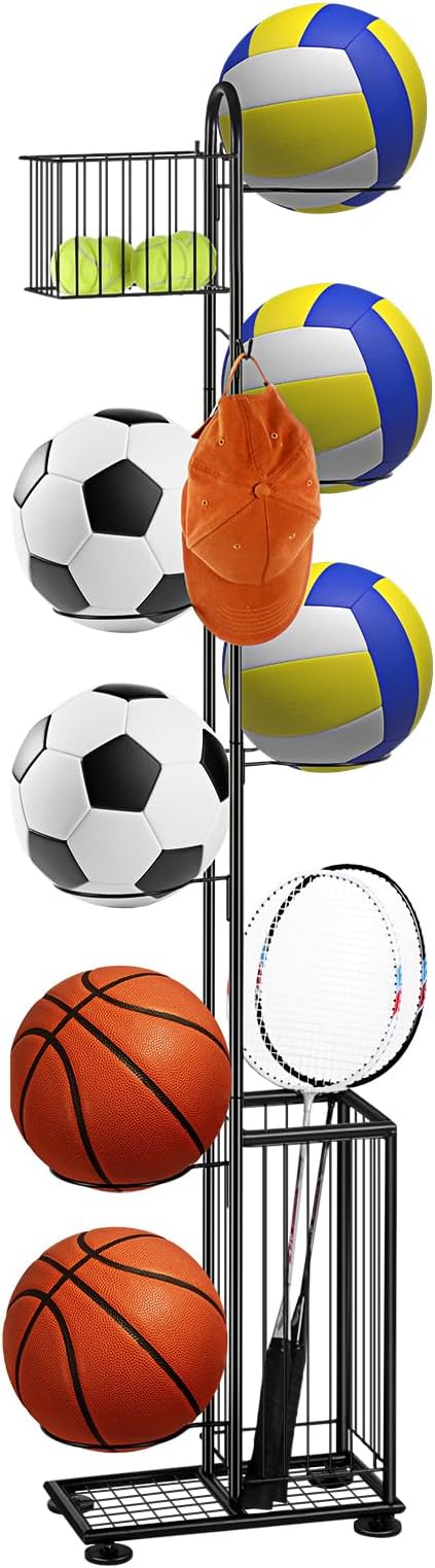 melos 7 Tier Basketball Ball Storage Rack