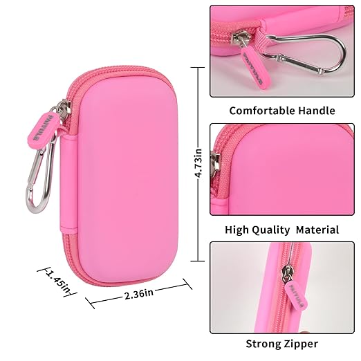 Heart Rate Monitor Case for AliveCor for KardiaMobile 1L 6L Personal EKG Monitor Storage Holder Fits for Cardiac Mobile Portable Heart Rate Monitor Bag Organizer (Pill Box Included) Pink