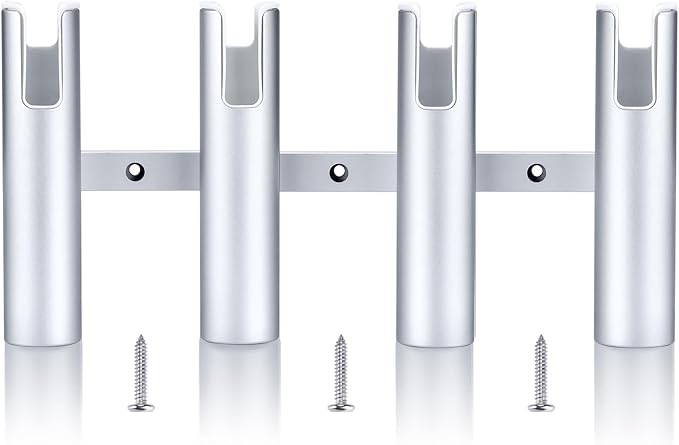 Marinebaby Fishing Rod Holder Aluminum, 3/4 Link Tube， Aluminum 4 Rod Rack, Suit Boats & Yacht