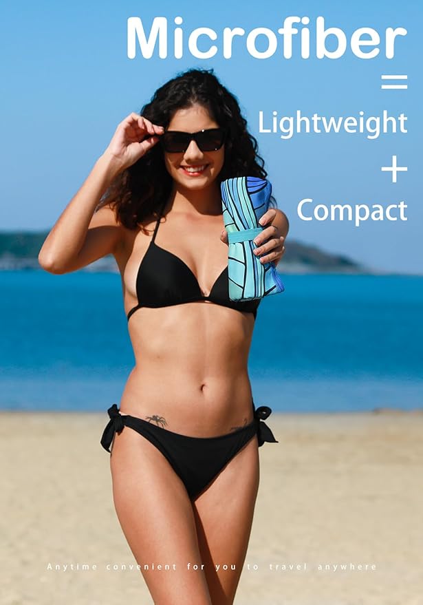 Microfiber Thin Lightweight Beach Towel Sand Free Quick
