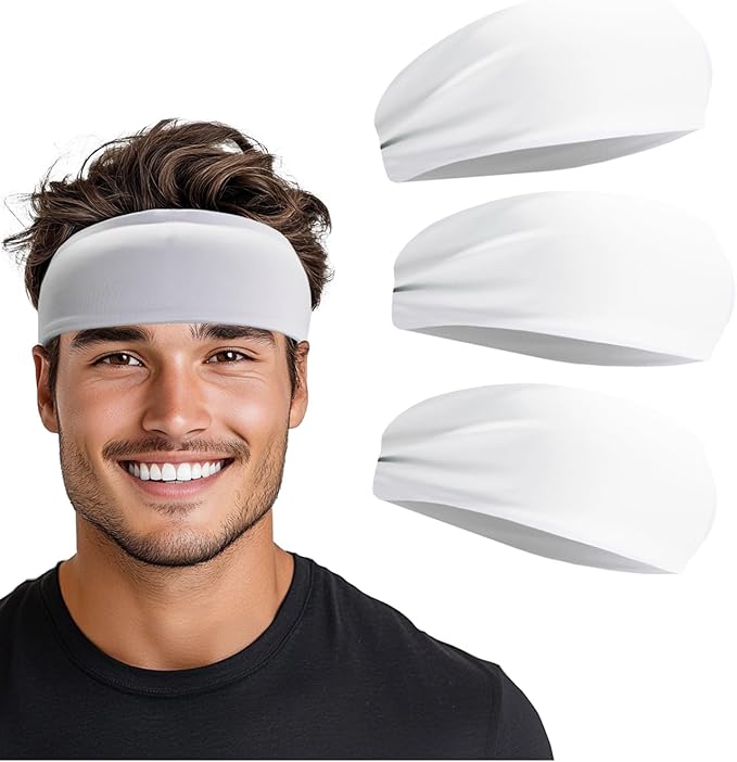Headband for Men & Women, Sweat Wicking Sports Sweatband Headbands, Workout Running Training Yoga Basketball Hairband