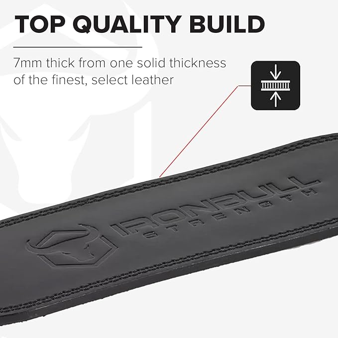 7mm Leather Weight Lifting Belt (IPF 4" to 2â€ Tapered