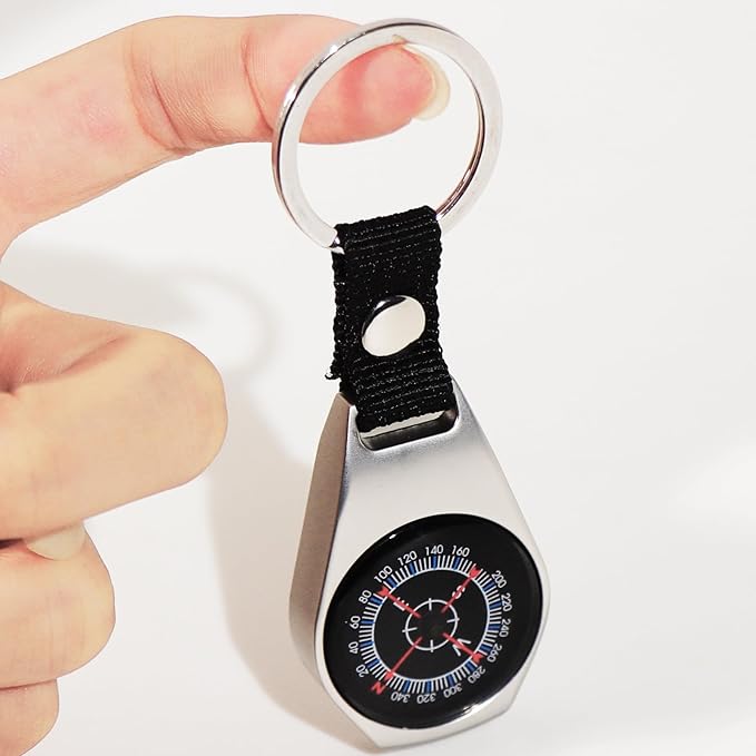 2 Pieces Keychain Compass for Outdoor Orienteering Camping