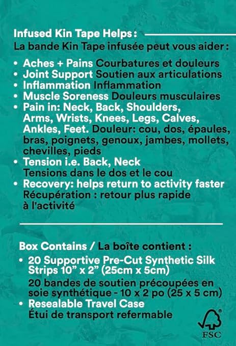 Heali Kinesiology Tape with Magnesium and Menthol, 20 Pcs Precut Strips, K Tape Roll, Knees, Physical Therapy Sports Tape for Muscle and Joint Pain Relief, Water Resistant, Beige Inspiration