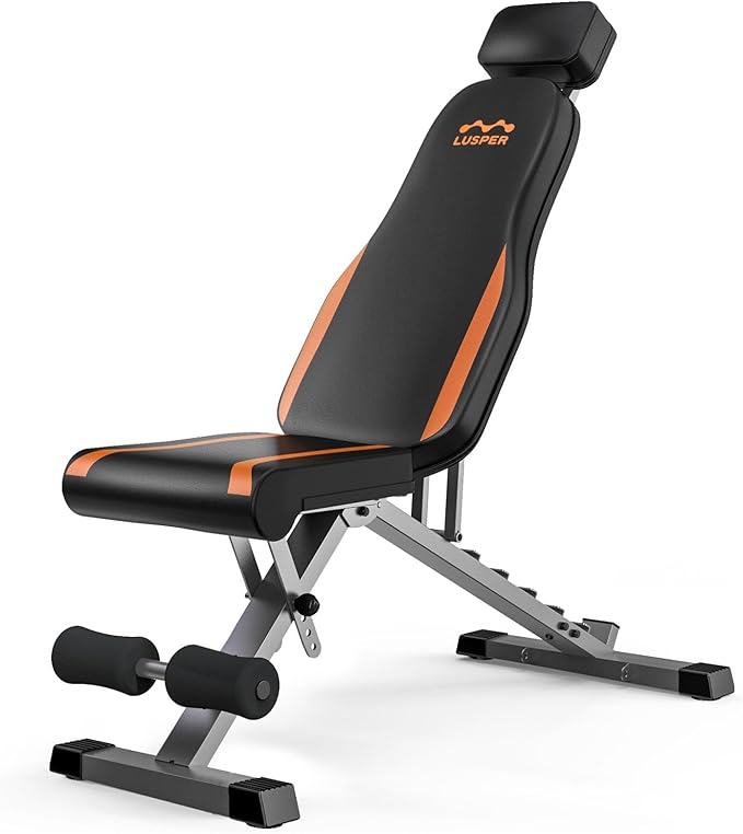 Lusper Adjustable Weight Bench Foldable - 660/800 Lb 3 Sec