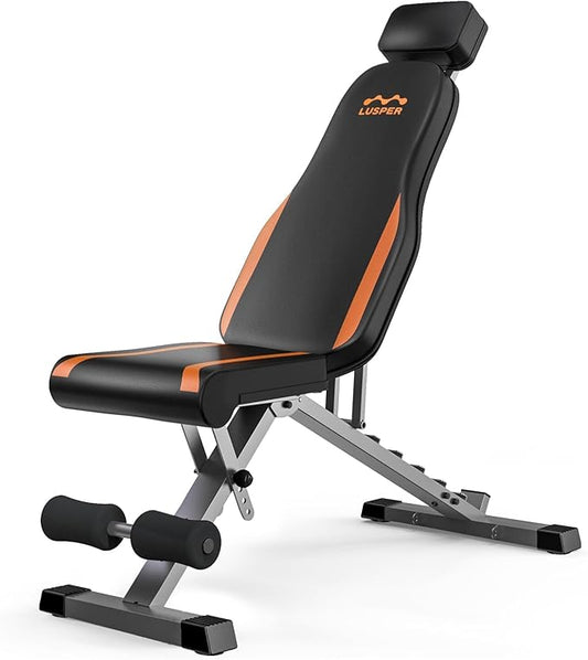 Lusper Adjustable Weight Bench Foldable - 660/800 Lb 3 Sec