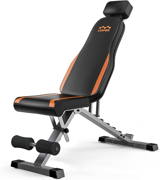 Lusper Adjustable Weight Bench Foldable - 660/800 Lb 3 Sec