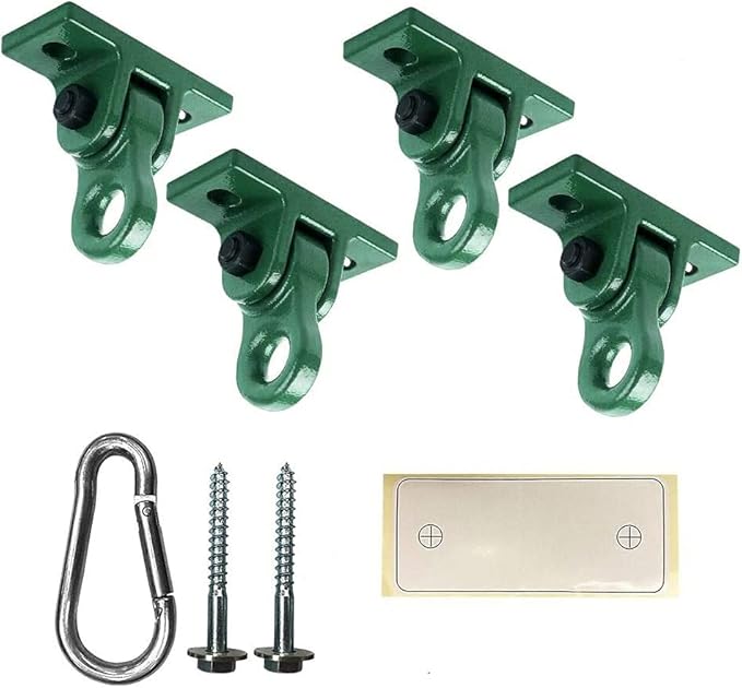 Heavy Duty Green Swing Hangers Screws Bolts Included 5000 lb (4 Pack)