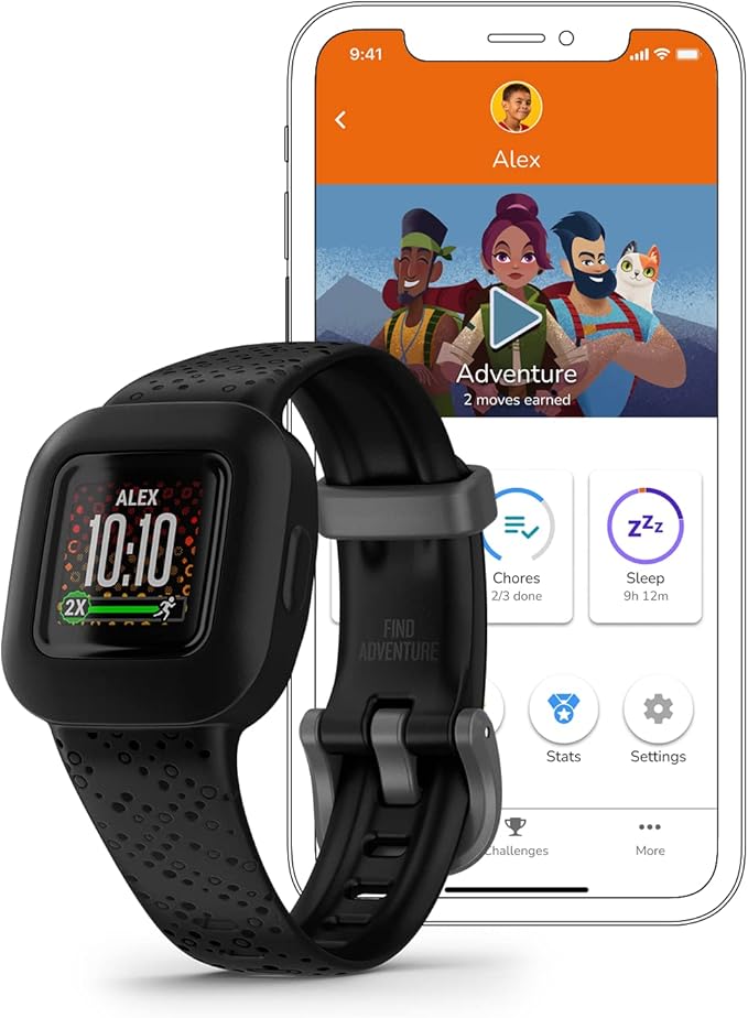 Garmin vívofit® jr. 3 Kids Fitness Tracker, Black Cosmic, Up to 1 Year Battery Life, Swim-Friendly, Activity Unlocks Adventure