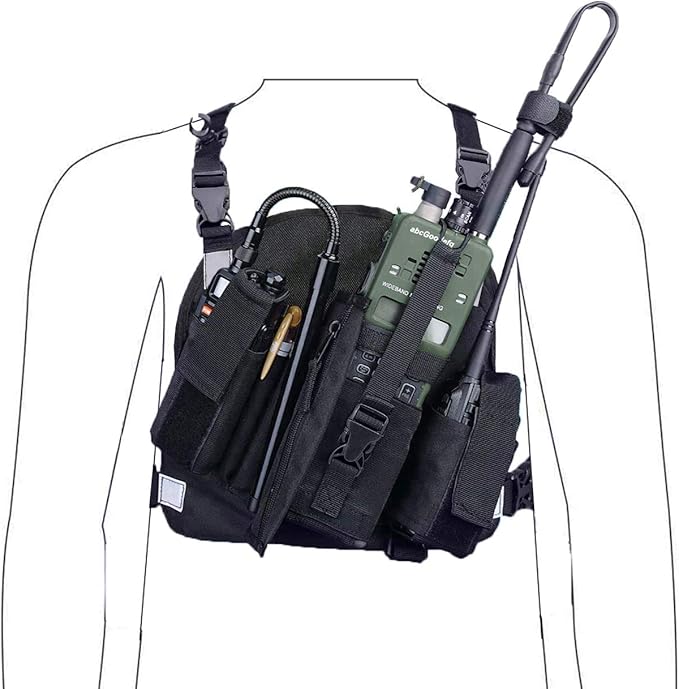 abcGoodefg Radio Chest Harness Chest Front Pack Pouch