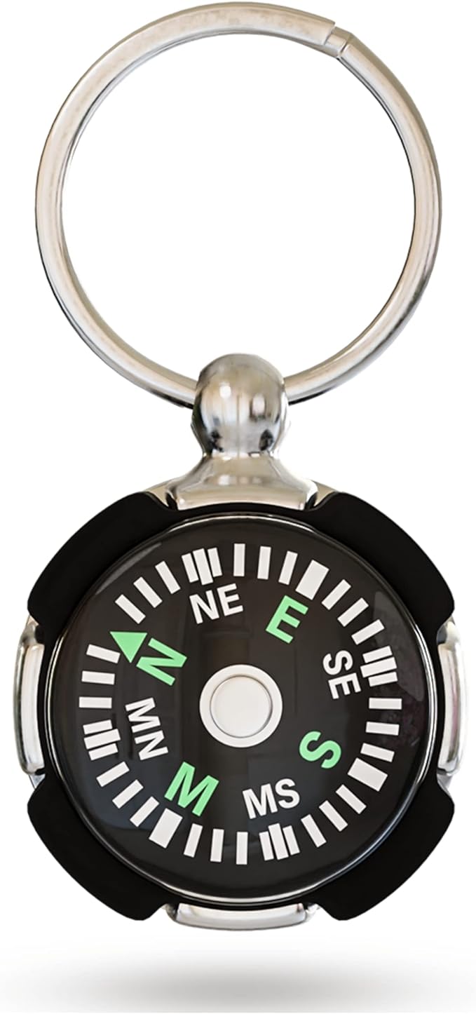 Mini Compass Keychain for Camping Climbing Hiking Traveling (2 Pack)