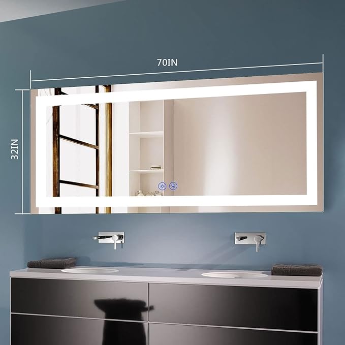 70 x 32 in Horizontal Dimmable LED Bathroom Function(71 x 32 in