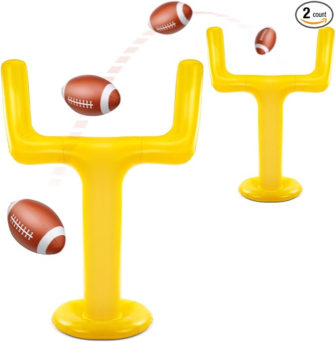 Meooeck 2 Pcs 70.8'' Inflatable Jumbo Football Set 8 Footballs